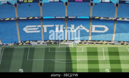 Manchester, Regno Unito. 20 maggio 2025. Etihad in seggi bianchi nella tribuna Sud durante la partita di Premier League Manchester City vs Bournemouth all'Etihad Stadium, Manchester, Regno Unito, 20 maggio 2025 (foto di Mark Cosgrove/News Images) a Manchester, Regno Unito il 5/20/2025. (Foto di Mark Cosgrove/News Images/Sipa USA) credito: SIPA USA/Alamy Live News Foto Stock