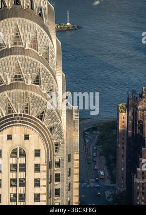 Caratteristico stile architettonico Art Deco del Chrysler Building, New York City, USA Foto Stock