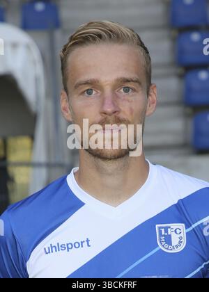 Calciatore tedesco Nils Butzen 1st FC Magdeburg DFB DFL 2nd football Bundesliga stagione 2018-19, calciatore tedesco Nils Butzen 1st FC Magdeburg DFB DFL Foto Stock