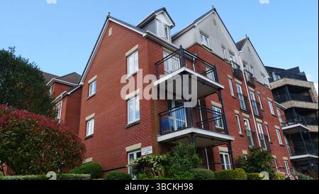 Appartamenti di riposo in vendita a Fairholme Court, a Eastleigh, Hampshire Foto Stock