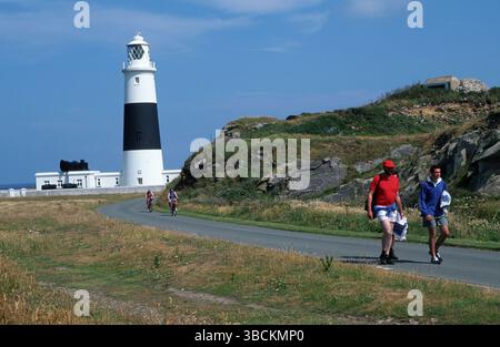 Faro, Alderney, Isole del Canale, Gran Bretagna, faro, Alderney, Isole del Canale, Gran Bretagna Foto Stock