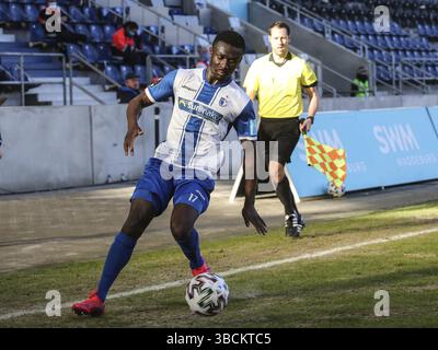 Calciatore tedesco-ghanese Sirlord Conteh 1st FC Magdeburg DFB 3rd League stagione 2020-21, calciatore tedesco-ghanese Sirlord Conteh 1st FC Magdeburg D Foto Stock