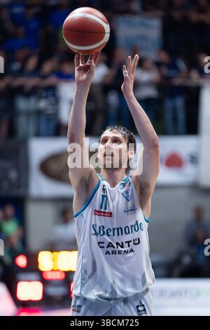 Desio, Italia. 20 maggio 2025. Panni Alessandro (Fortitudo Bologna) durante la partita del campionato italiano di basket LBN A2 di playoff acqua S. Bernardo Cantu vs Fortitudo Flats Service Bologna al PalaFitLineDesio, Desio, Italia il 20 Maj 2025 durante i playoff - San Bernardo Cantu vs Fortitudo Bologna, partita italiana di pallacanestro di serie A2 maschile a Desio, Italia, 20 maggio 2025 crediti: Independent Photo Agency/Alamy Live News Foto Stock