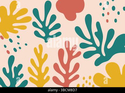 Divertenti forme organiche astratte in uno stile moderno e colorato Illustrazione Vettoriale