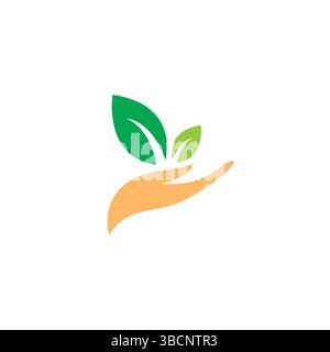 Illustrazioni vettoriali del logo dell'impianto di tenuta a mano Illustrazione Vettoriale