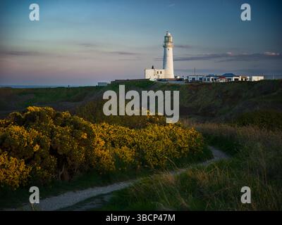 Bridlington, Regno Unito, 13 aprile 2025, faro di Flamborough Foto Stock