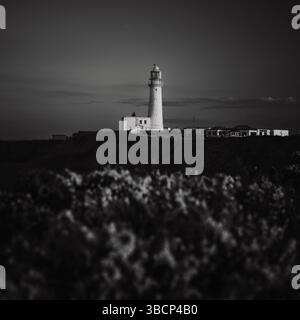 Bridlington, Regno Unito, 13 aprile 2025, faro di Flamborough Foto Stock