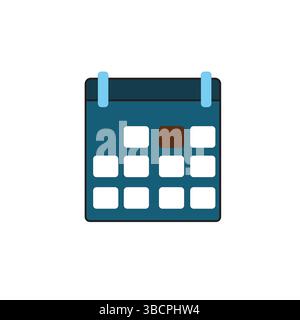 Vettore icona calendario per applicazioni Web e mobili. Simbolo e simbolo del calendario. Simbolo icona pianificazione Illustrazione Vettoriale