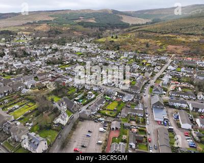 Vista aerea con droni di Dunoon Argyll e Bute Scotland Foto Stock