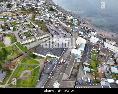 Vista aerea con droni di Dunoon Argyll e Bute Scotland Foto Stock