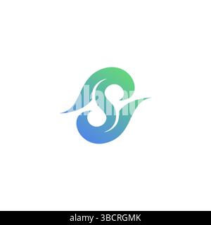 Logo Letter S Leaf. S icona vettore Illustrazione Vettoriale