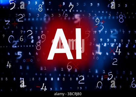 Immagine generata digitalmente di segni e numeri ai Foto Stock