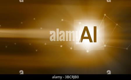 Immagine generata digitalmente del segno IA Foto Stock