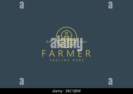 Logo Barn Farmer Premium Vector Illustrazione Vettoriale