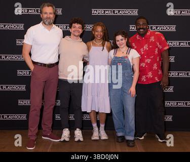 NY. 21 maggio 2025. Graham Rowat, Jared Goldsmith, Hillary Fisher, Aubrey Matalon, Kyle Parker Taylor Inside per THE LITTLE MERMAID Press Junket, New 42nd Street Studios, New York, NY, 21 maggio 2025. Crediti: Simon Lindenblatt/Everett Collection/Alamy Live News Foto Stock