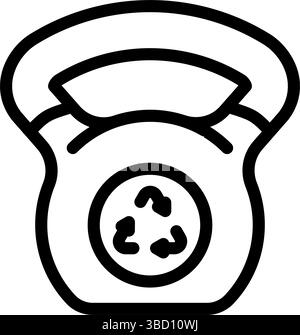 illustrazione vettoriale dell'icona della linea fitness esterna con manubri rovesciati Illustrazione Vettoriale