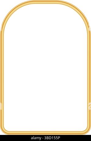 Telaio ad arco geometrico oro. elemento decorativo 3d luxury arch per inviti a matrimoni, inaugurazione, biglietto d'auguri, certificato. Illustrazione vettoriale Illustrazione Vettoriale