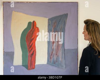 Londra, Regno Unito. 22 maggio 2025. La prima mostra personale dell'artista ungherese del dopoguerra Karl Stengel presso la galleria@oxo di Londra Regno Unito con opere su carta e composizioni multimediali miste. Senza titolo 30 crediti: Ian Davidson/Alamy Live News Foto Stock