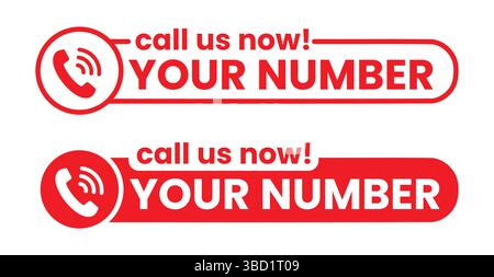 Pulsante chiamaci ora, banner chiamaci ora, icona chiamaci ora, simbolo chiamaci ora, logo chiamaci ora. Chiamaci ora Imposta icone di contatto. Illustrazione Vettoriale
