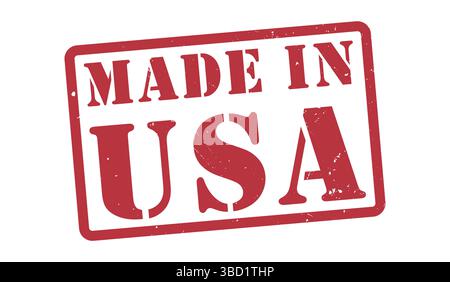 Icona delle etichette Made in USA, logo del prodotto American Flag, set di etichette Made in the USA illustrazione vettoriale. Illustrazione Vettoriale