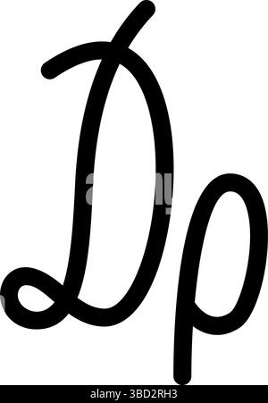 Simbolo o segno dell'icona della valuta della dracma icona del denaro colore nero immagine vettoriale stile piatto semplice Illustrazione Vettoriale