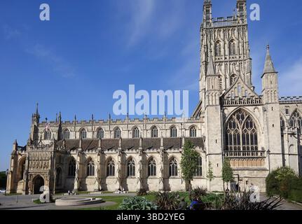 Gloucester Cathedral dal College Green Foto Stock