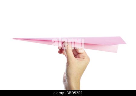 Aereo di carta pronto per volare Foto Stock