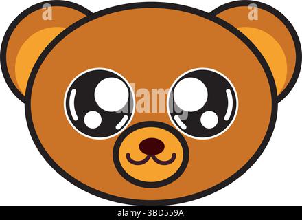 Adorabile testa di cartoni animati. Vettore Illustrazione Vettoriale