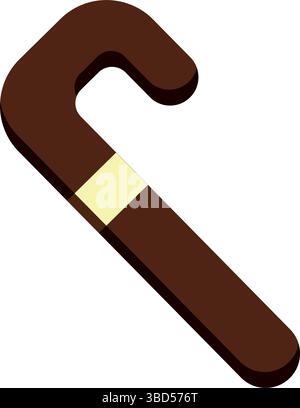 Icona colorata del bastone da passeggio. Vettore Illustrazione Vettoriale