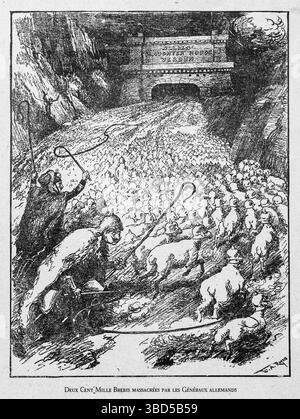 Caricatura della prima guerra mondiale del fumettista politico americano William Allen Rogers che mostra il principe ereditario prussiano Kronprinz Wilhelm von Preussen e Kaiser Wilh Foto Stock