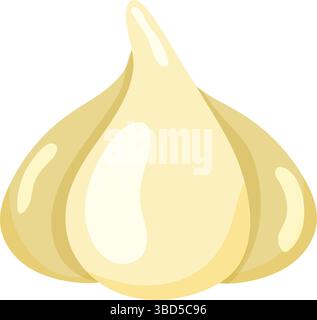 Icona a bulbo d'aglio singolo. Vettore Illustrazione Vettoriale