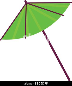 Ombrellone da cocktail verde aperto. Vettore Illustrazione Vettoriale