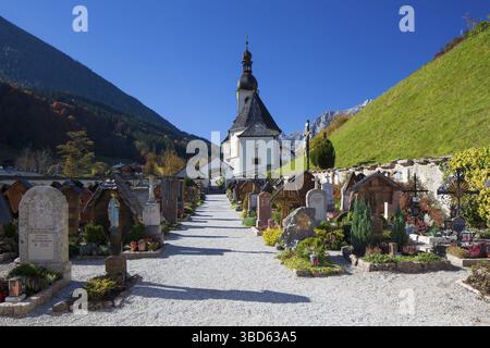 Chiesa di San Sebastiano in Ramsau, Berchtesgaden, Baviera, Germania Foto Stock