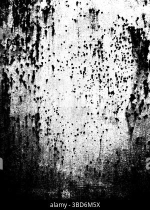 Consistenza grunge ruggine e ruggine in bianco e nero. Sfondo astratto con superficie sgranata, sgranata e rumorosa. Ideale per sovrapposizione, design, e. Foto Stock
