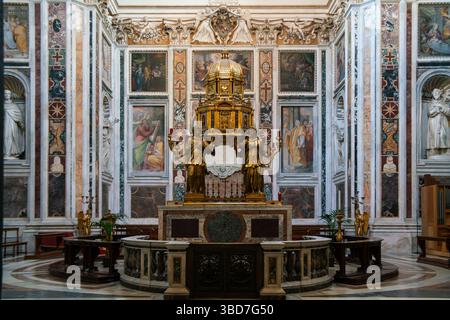 Cappella Sistina della chiesa barocca di Santa Maria maggiore a Roma Foto Stock