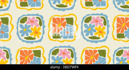 Motivo floreale senza cuciture in stile matisse Illustrazione Vettoriale