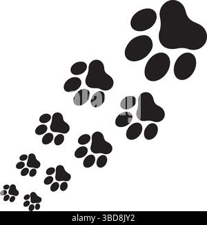 Tracce di stampa di Paw animale - vettore e Clipart Illustrazione Vettoriale