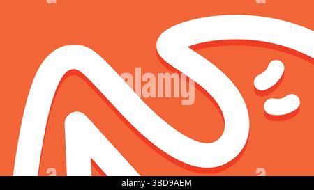 Illustrazione onda bianca uniforme su arancione Illustrazione Vettoriale