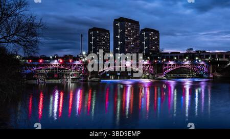 Clyde Tidal Weir Glasgow Green Glasgow Foto Stock