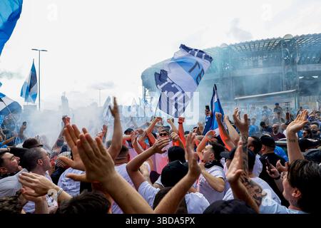 Napoli, Italia. 23 maggio 2025. Durante la partita di calcio di serie A tra Napoli e Cagliari allo stadio Diego Armando Maradona di Napoli, italia meridionale - venerdì 23 maggio 2025. Sport - calcio . (Foto di Antonio Balasco/LaPresse) credito: LaPresse/Alamy Live News Foto Stock