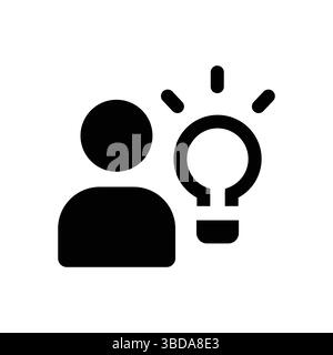 Set di icone innovative. Icone di utenti, lampadine, idee e creatività per il brainstorming e la strategia aziendale. Illustrazione Vettoriale