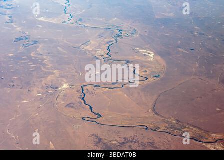 Volo da Ushuaia a El Calafate. Patagonia, Argentina Foto Stock