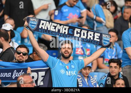 Napoli, Italia. 23 maggio 2025. 23 maggio 2025, Stadio Diego Armando Maradona, Napoli, Italia; calcio di serie A; Napoli contro Cagliari; i fan del Napoli accreditano: SIPA USA/Alamy Live News Foto Stock