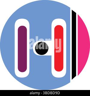 Logo Letter H stilizzato, icona moderna creativa Illustrazione Vettoriale