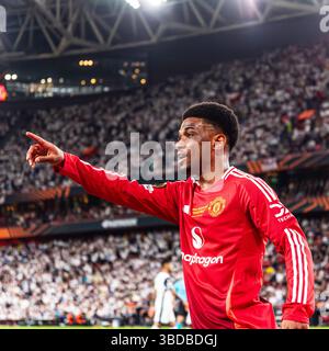 Bilbau, Bilbau, Spagna. 21 maggio 2025. Amad Diallo della squadra del Manchester United durante la finale di Europa League tra Tottenham e Manchester United al San Mames Stadium, 21 maggio 2025 crediti: Nuno Reisinho/ZUMA Press Wire/ZUMA Wire/Alamy Live News Foto Stock