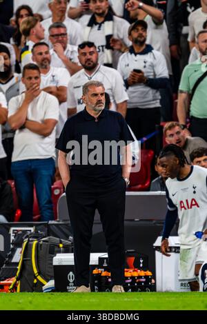 Bilbau, Bilbau, Spagna. 21 maggio 2025. Ange Postecoglou allenatore del Tottenham durante la finale di Europa League tra Tottenham e Manchester United, al San Mames Stadium, 21 maggio 2025 crediti: Nuno Reisinho/ZUMA Press Wire/ZUMA Wire/Alamy Live News Foto Stock
