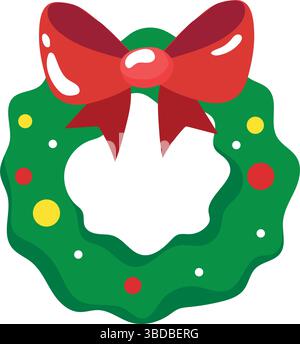 Corona di Natale con arco. Vettore Illustrazione Vettoriale