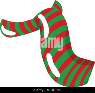 Icona sciarpa natalizia a righe. Vettore Illustrazione Vettoriale