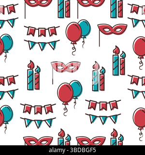 Motivo con maschere e candele. Vettore Illustrazione Vettoriale