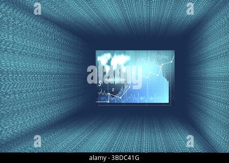 Grafico delle azioni nella schermata del mercato di borsa. Elementi di questa immagine forniti dalla NASA Foto Stock